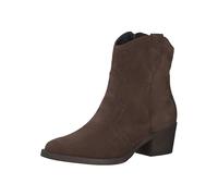 Tamaris Botines de Tacón para Mujer de Piel, Tacón Cuadrado, Cómodos, Mocca, 40 EU