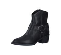 Tamaris Botines de Tacón para Mujer de Piel, Tacón Cuadrado, Cómodos, Negro, 37 EU