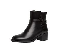 Tamaris Botines de Tacón para Mujer de Piel, Tacón Cuadrado, Cómodos, Negro, 37 EU