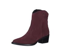 Tamaris Botines de Tacón para Mujer de Piel, Tacón Cuadrado, Cómodos, Rojo Merlot, 39 EU