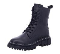 Tamaris Botines de Tacón para Mujer de Piel, Tacón Cuadrado, Negro, Plantilla Extraíble, 41 EU