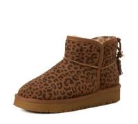 Tamaris Botines para mujer con forro cálido, planos, color marrón (LEOPARD), 39