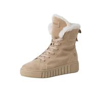 Tamaris Botines para Mujer, Forro Cálido, Plantilla Extraíble, Beige, Piel, 38 EU