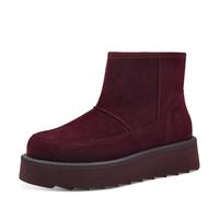 Tamaris Botines para Mujer, Forro Cálido, Plantilla Extraíble, Rojo Merlot, Piel, 37 EU