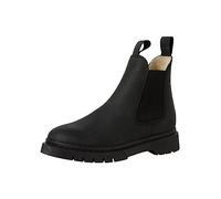 Tamaris Botines para Mujer, Forro Cálido, Tacón Cuadrado, Plantilla Extraíble, Negro, Piel, 37 EU