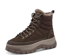 Tamaris Botines planos con cordones para mujer, forro cálido, color marrón (MOCCA), 38