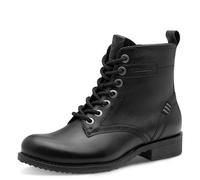 Tamaris Botines planos de encaje para mujer 1-25298-45, piel negra, talla 37 EU, piel negra, 37 EU