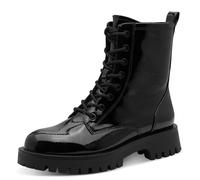 Tamaris Botines planos de encaje para mujer 1-25930-45, patente, talla 39 EU, Patente negra., 39 EU