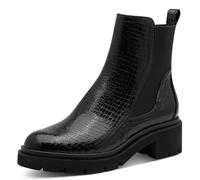 Tamaris Botines planos para mujer, negro CROCO, 38