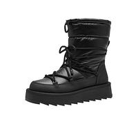 Tamaris Botines Veganos de Forro Cálido para Mujer, Negro Liso, 38 EU