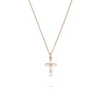 Tamaris Collar - collares con Kreuz-Anhänger acero inoxidable - plata - cadena de eslabones verstellbar bis 47 cm - wasserfest & hautfreundlich