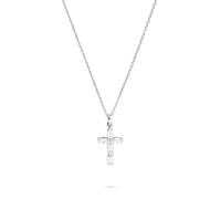 Tamaris Collar con colgante de cruz de acero inoxidable - plata - Cadena de ancla ajustable hasta 47 cm - resistente al agua y agradable para la piel