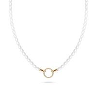Tamaris Collar para colgantes de acero inoxidable - IP Gold - Cadena de perlas de cristal ajustable hasta 45 cm - resistente al agua y agradable para la piel