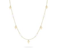 Tamaris collar para mujer, Halsschmuck con verschiedenen Anhängern, wasserfest de acero inoxidable - Flower Pearl Gold