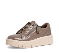 Tamaris Comfort 8-83717-41 Multi-Ancho Zapato Cómodo Deportivo Elastic Laces Cremallera Lateral, Zapatillas Mujer, Patente Pardo, 37 EU