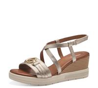 Tamaris Comfort 8-88307-42 909 LT Gold Wedge Plateau Sandale Komfortable Mehrweite Alltagsschuh Festlich Elegant, Sandalias con cuña Mujer, 41 EU Ancho