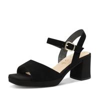 Tamaris Comfort 8-88309-42 019 Black Absatzsandale Komfortable Mehrweite Alltagsschuh Festlich Elegant, Sandalia con talón Mujer, Negro Suede, 37 EU Ancho