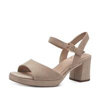 Tamaris Comfort 8-88309-42 402 Beige Suede Absatzsandale Komfortable Mehrweite Alltagsschuh Festlich Elegant, Sandalia con talón Mujer, 40 EU Ancho