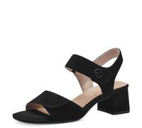 Tamaris Comfort 8-88313-42 019 Black Suede Absatzsandale Komfortable Mehrweite Alltagsschuh Festlich Elegant, Sandalia con talón Mujer, Piel Negra, 38 EU Ancho