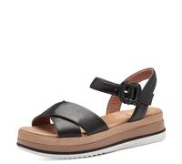 Tamaris Comfort 8-88701-42 001 Black Wedge Plateau Sandale Komfortable Mehrweite Alltagsschuh Festlich Elegant, Sandalias Planas Mujer, Negro, 37 EU Ancho
