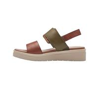 Tamaris Comfort 8-88706-42 723 Wedge Plateau Sandale Komfortable Mehrweite Alltagsschuh Festlich Elegant, Sandalias Planas Mujer, Comb de Oliva, 38 EU Ancho