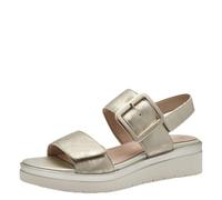 Tamaris Comfort 8-88706-42 949 Cloudy Gold Wedge Plateau Sandale Komfortable Mehrweite Alltagsschuh Festlich Elegant, Sandalias Planas Mujer, 38 EU Ancho