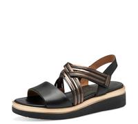 Tamaris Comfort 8-88707-42 012 Black Metallic Wedge Plateau Sandale Komfortable Mehrweite Alltagsschuh Festlich Elegant, Sandalias Planas Mujer, Color Negro, 38 EU Ancho