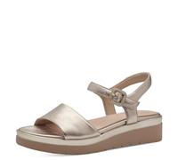 Tamaris Comfort 8-88708-42 909 Lt Gold Wedge Plateau Sandalia Cómodo Multiancho Calzado Diario Festivo Elegante, Planas Mujer, 40 EU Ancho