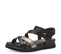 Tamaris Comfort 8-88711-42 098 Black Comb Wedge Plateau Sandale Komfortable Mehrweite Alltagsschuh Festlich Elegant, Sandalias Planas Mujer, Peine Negro, 39 EU Ancho