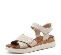 - Tamaris COMFORT 8-88715-42 411 IVORY Wedge Plateau Sandale Komfortable Mehrweite Alltagsschuh Festlich Elegant, Sandalias planas,