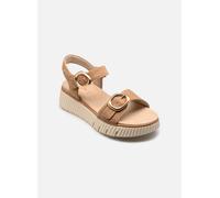 Tamaris Comfort Damen Wedge/Plat Sand Multiadjustable, Sandalias con cuña Mujer, Camel Suede, 38 EU