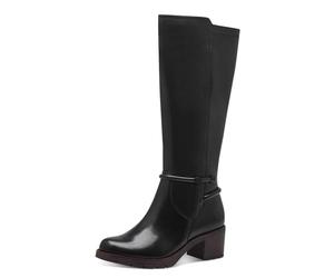 Tamaris Comfort-Botas de caña Larga Forradas para Mujer con Control elástico y Duo-Tex, Cortas al Tobillo, Negro, 37 EU