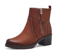 Tamaris Comfort-Botas Elegantes para Mujer con tacón y Duo-Tex, Moda, Cognac Nubuck, 40 EU