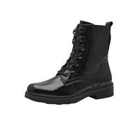 Tamaris Comfort 8-85107-43-Botas Planas de Encaje, Botas de Moda Mujer, Negro Satinado, 36 EU Ancho