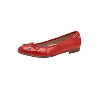 Tamaris Comfort Damen Ballerinas aus Leder mit Schleife, Zapatos Tipo Ballet Mujer, Patente Rojo, 38 EU