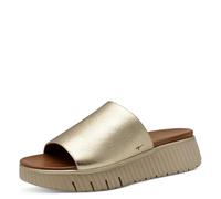 Tamaris Comfort Damen Pantolette Leder Wide Fit, Sandalia Mujer, Dorado Claro, 41 EU