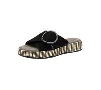 Tamaris Comfort Damen Pantolette Leder Wide Fit, Sandalias con cuña Mujer, Black, 38 EU