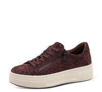 Tamaris Comfort Damen Plateau Sneaker mit Reißverschluss Low Top, Zapatillas Mujer, Dk Red Leopard, 39 EU