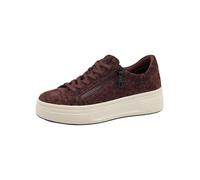 Tamaris Comfort Damen Plateau Sneaker Mit Reißverschluss Low Top, Zapatillas Mujer, Leopardo Rojo Oscuro, 38 EU