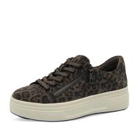 Tamaris Comfort Damen Plateau Sneaker mit Reißverschluss Low Top, Zapatillas Mujer, Mocca Leopard, 37 EU