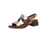 Tamaris Comfort Damen Sandalen Absatz aus Leder mit Verstellbarem Riemen, Sandalia con talón Mujer, Metallic Comb, 40 EU