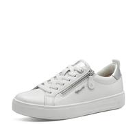 Tamaris Comfort Damen Sneaker Flach mit Reißverschluss Freizeit, Zapatillas Mujer, Color Blanco, 40 EU