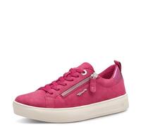 Tamaris Comfort Damen Sneaker Flach mit Reißverschluss Freizeit, Zapatillas Mujer, Fuxia Nubuc, 38 EU