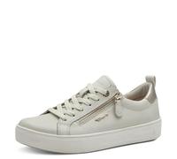 Tamaris Comfort Damen Sneaker Flach mit Reißverschluss Freizeit, Zapatillas Mujer, Nappa Blanco Roto, 41 EU