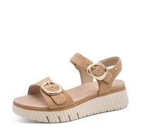 Tamaris Comfort Damen Wedge/Plat Sand Multiadjustable, Sandalias con cuña Mujer, Camel Suede, 41 EU