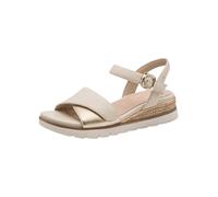 Tamaris Comfort Damen Wedge/Plat Sand Multiadjustable, Sandalias con cuña Mujer, Beige Dorado, 40 EU
