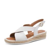 Tamaris Comfort Damen Wedge/Plat Sand, Sandalias con cuña Mujer, Blanco, 39 EU