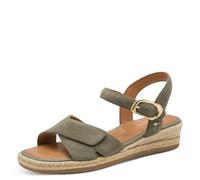 Tamaris Comfort - Sandalias de cuña para mujer, multiajustable, de gamuza Sage, talla 41 EU