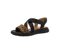 Tamaris Comfort - Sandalias Planas de Piel con Cierre de para Mujer, Black Leo, 40 EU