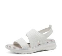 Tamaris Comfort - Sandalias planas para mujer, veganas, blanco y plateado, 37 EU